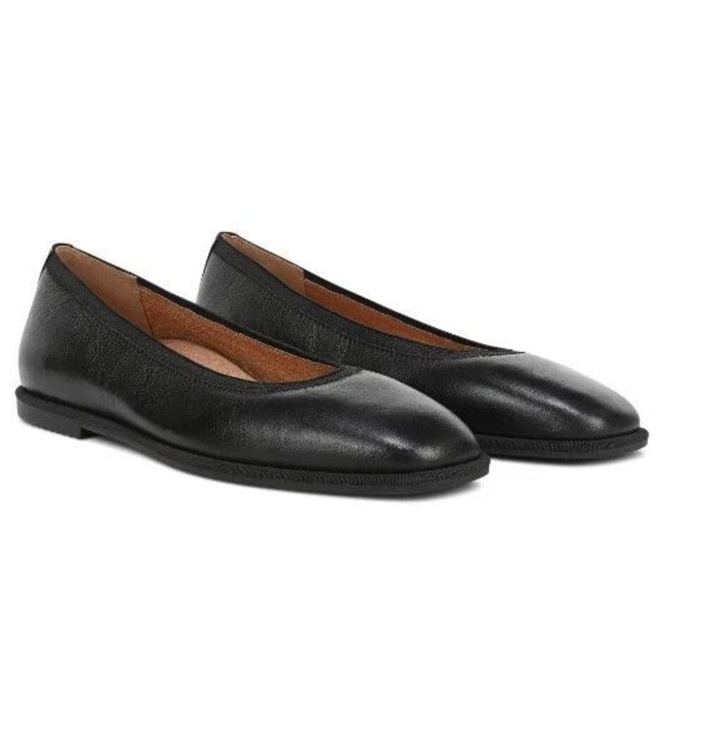 VIONIC Women's Caroll 2.0 Ballet Flat, Black Leather (NEW) 7.5